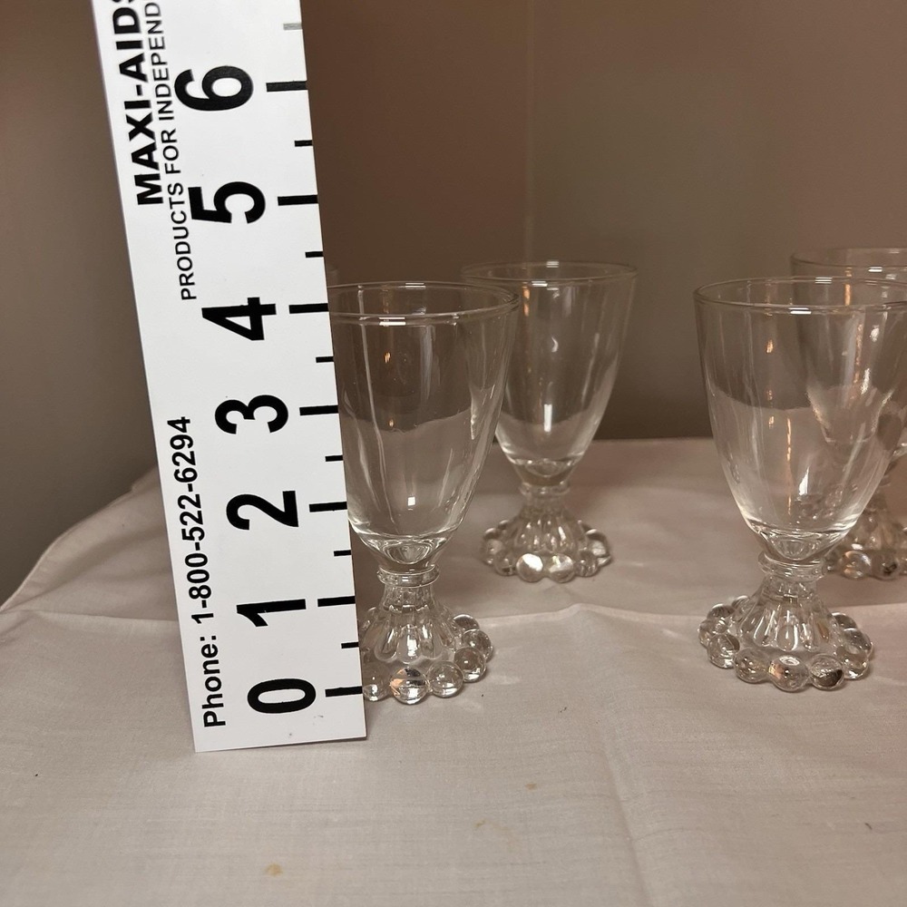 Vintage Anchor Hocking Berwick Boopie Bubble 4" Wine Glasses Goblets Set Of 5 - Picture 4 of 6